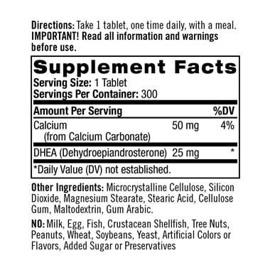 DHEA 25 mg Natrol label